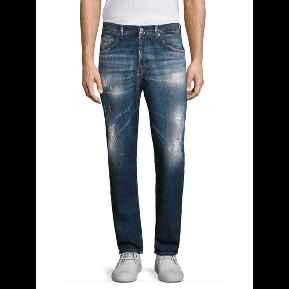 New AG Men's Slim Fit Apex Jeans in 'Destroyed' Rinse- Size 30R - Picture 1 of 9